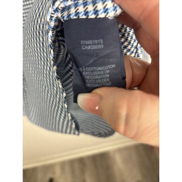 Robert Graham Men’s Button Down Shirt Size 2X Blue White Houndstooth Casual - Picture 8 of 10